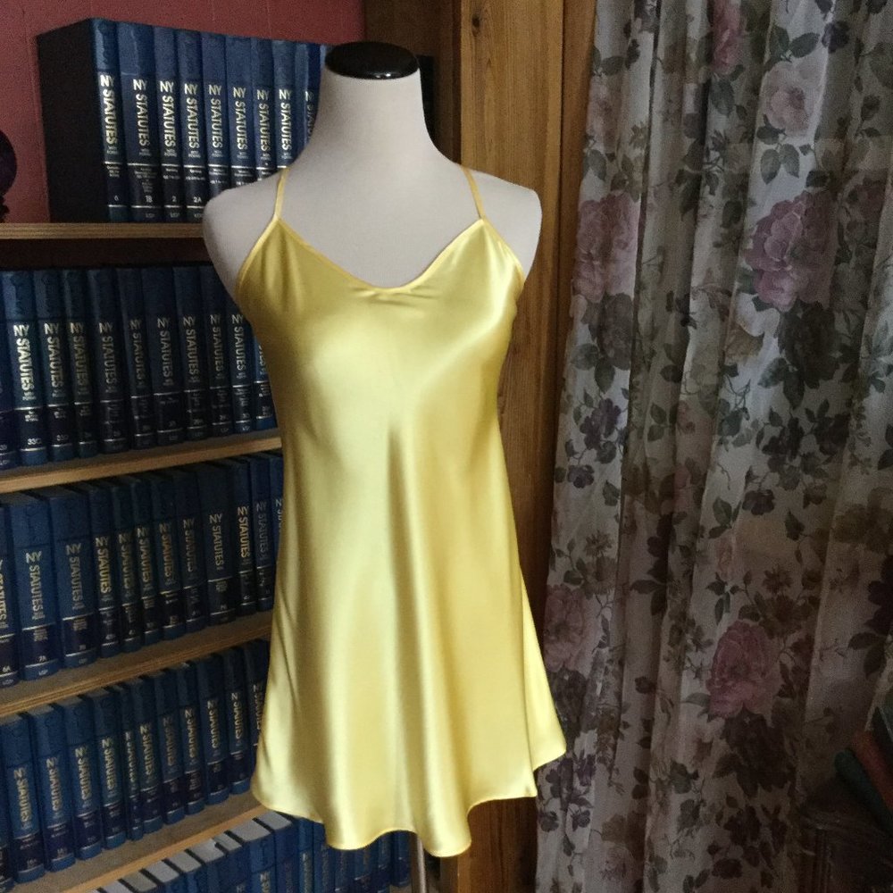"Sunrise" Chemise in Buttercup Yellow Charmeuse